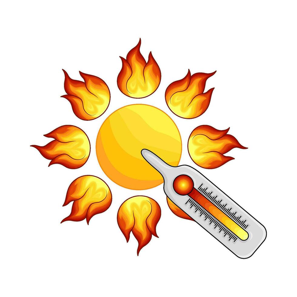 quente fogo com quente temperatura ilustração vetor