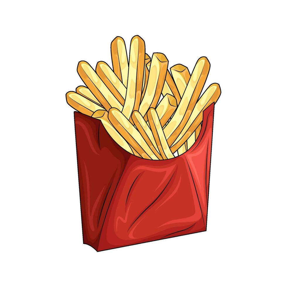 francês fritas dentro pacote ilustração vetor