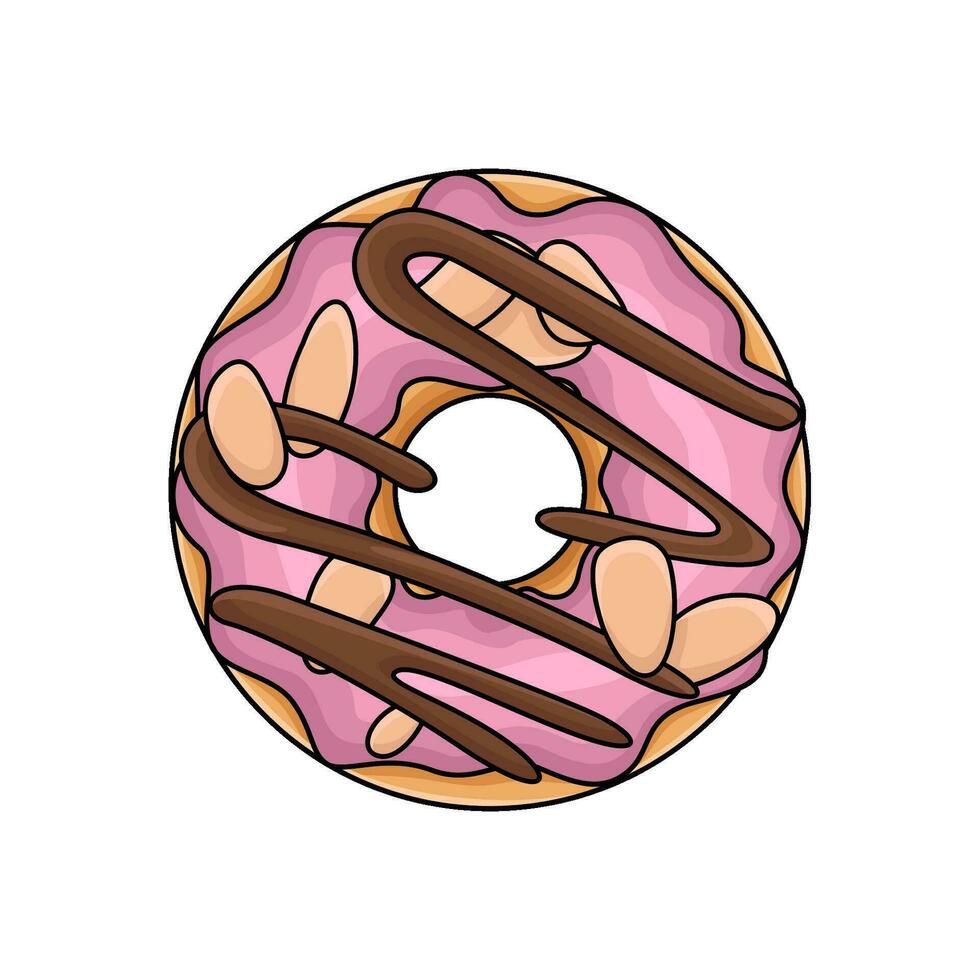 rosquinha morango ilustração vetor