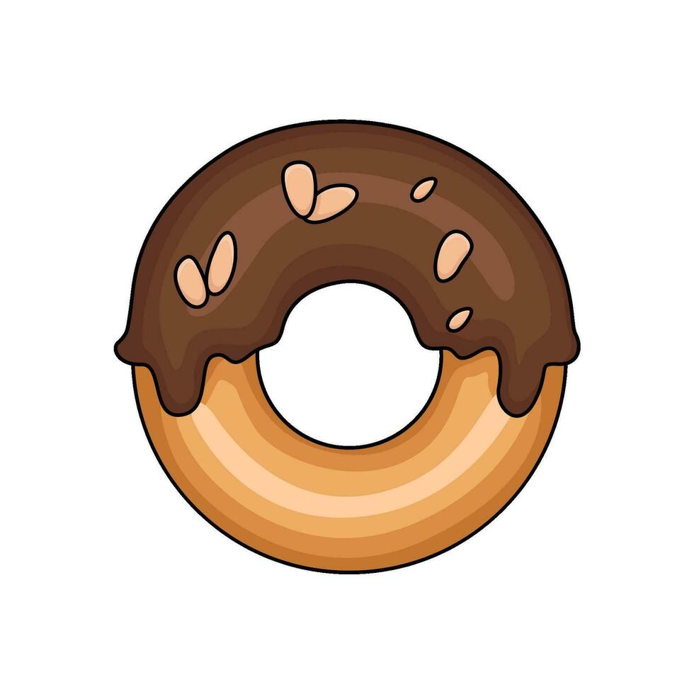 rosquinha chocolate ilustração vetor