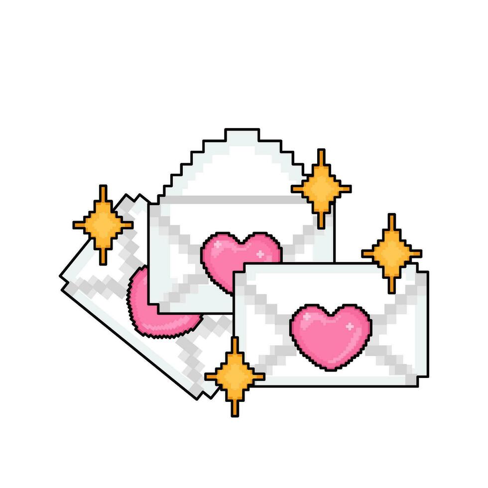 pixel amor ilustração vetor