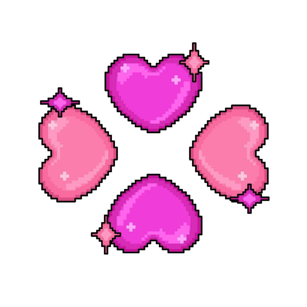 pixel amor ilustração vetor