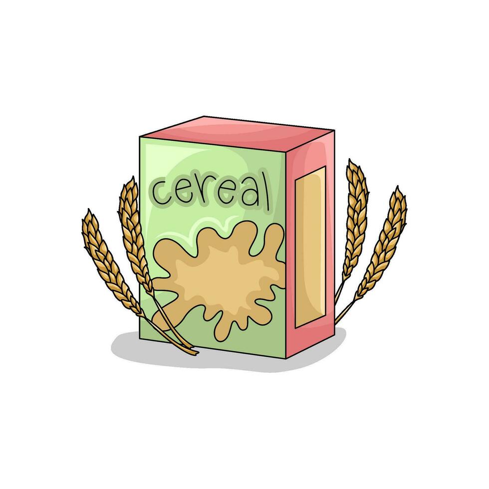 cereal caixa com trigo ilustração vetor