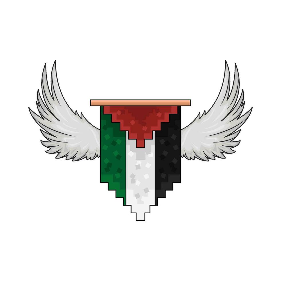 bandeira Palestina com asa ilustração vetor