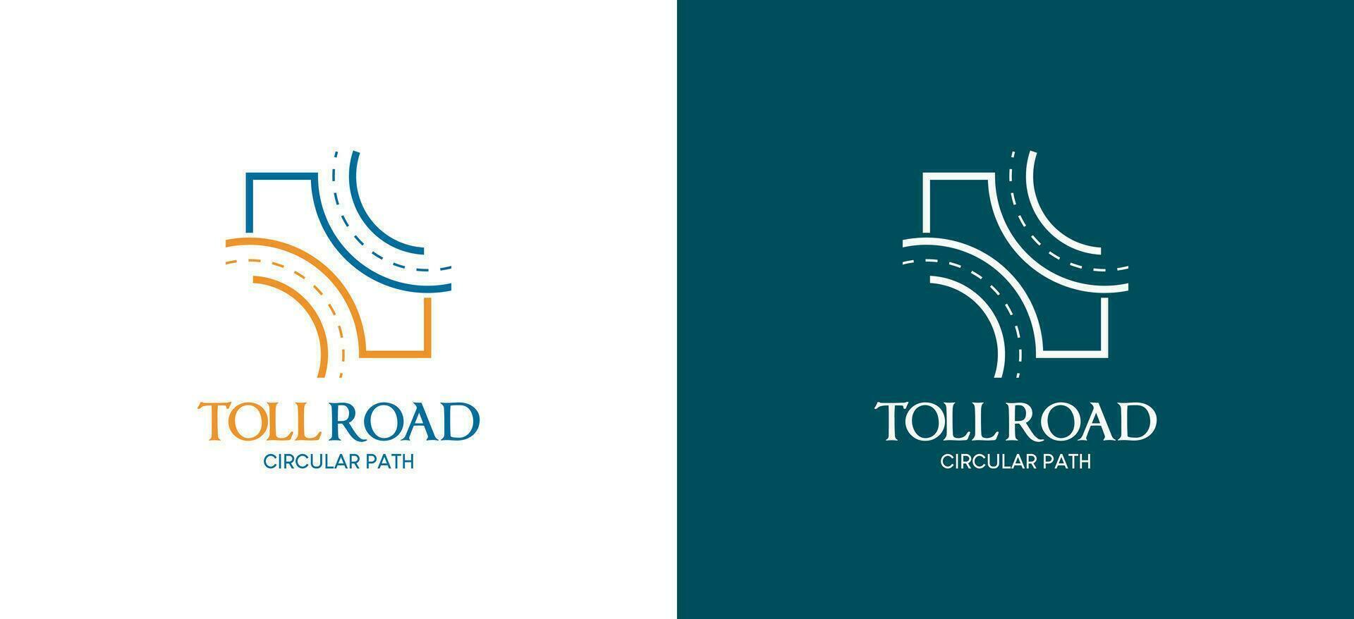 circular Pedágio estrada logotipo Projeto com linha arte estilo, moderno estrada logotipo vetor ilustração
