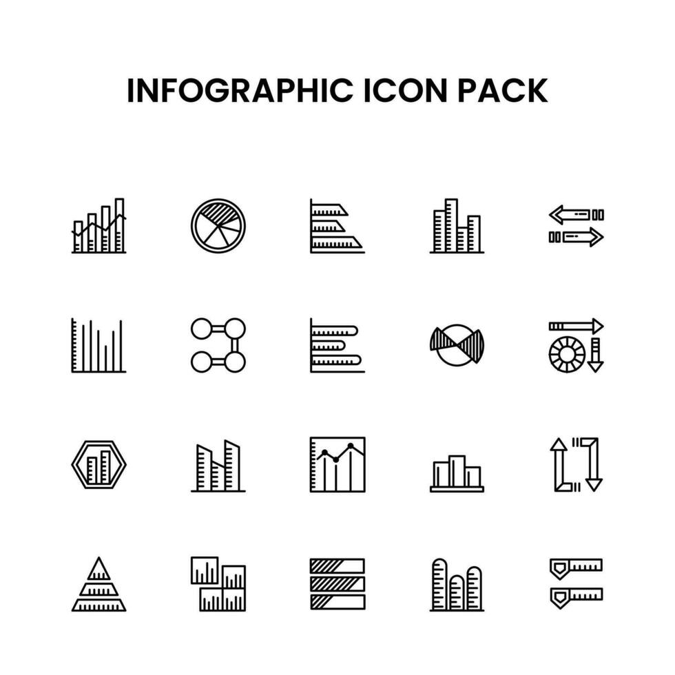 infográfico fino esboço ícone pacote vetor