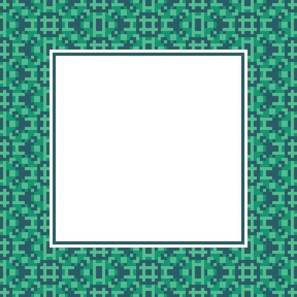uma quadrado quadro, Armação com uma verde e azul padronizar vetor