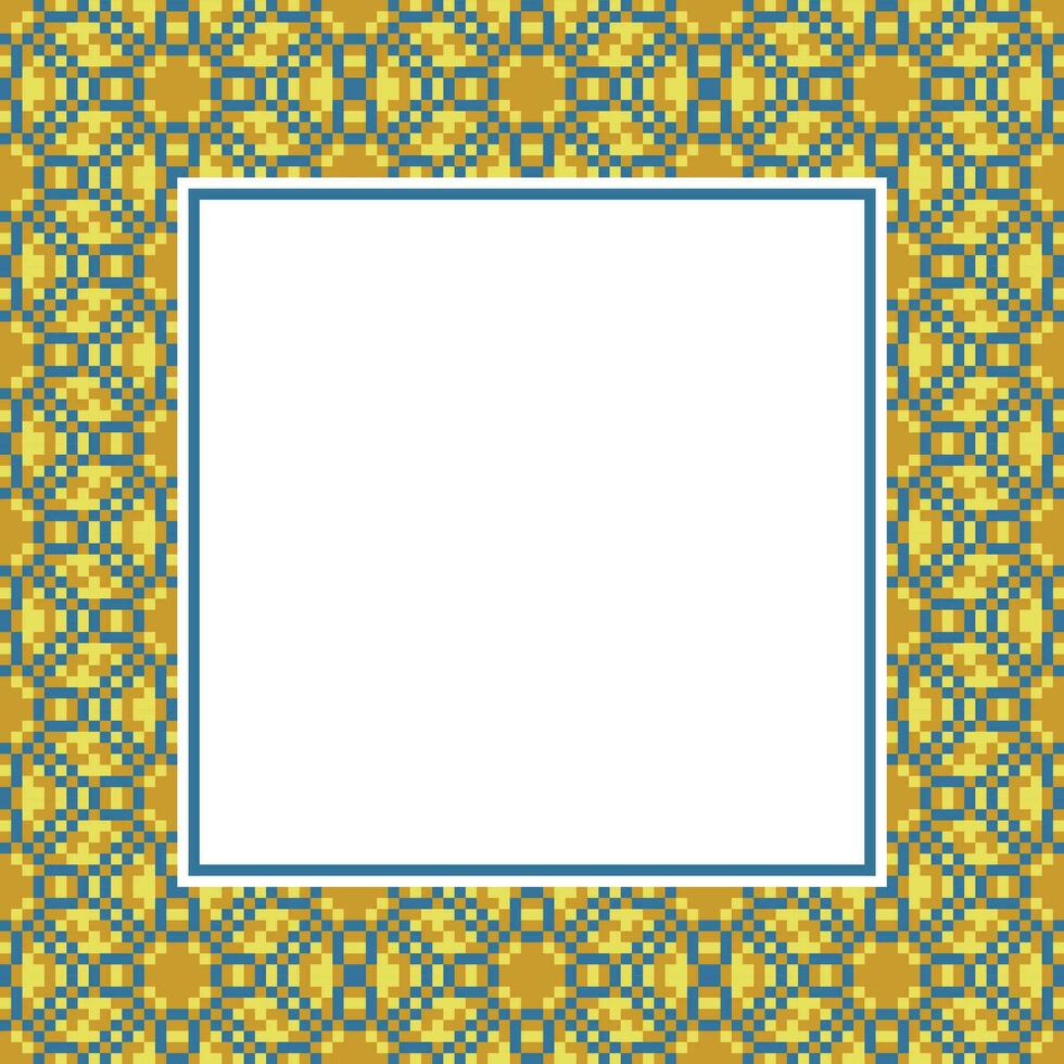 a ornamentado quadro, Armação com uma amarelo e azul padronizar vetor