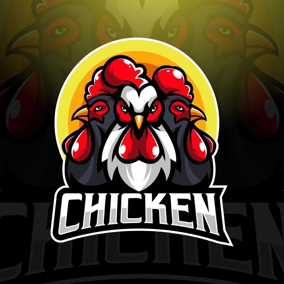 vetor de design de logotipo de mascote de frango