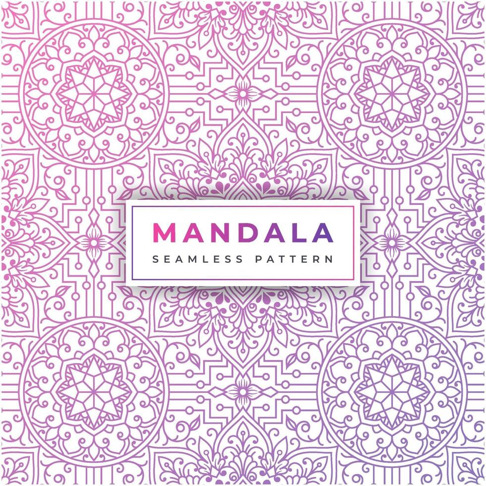 design de padrão sem emenda floral de mandala vetor