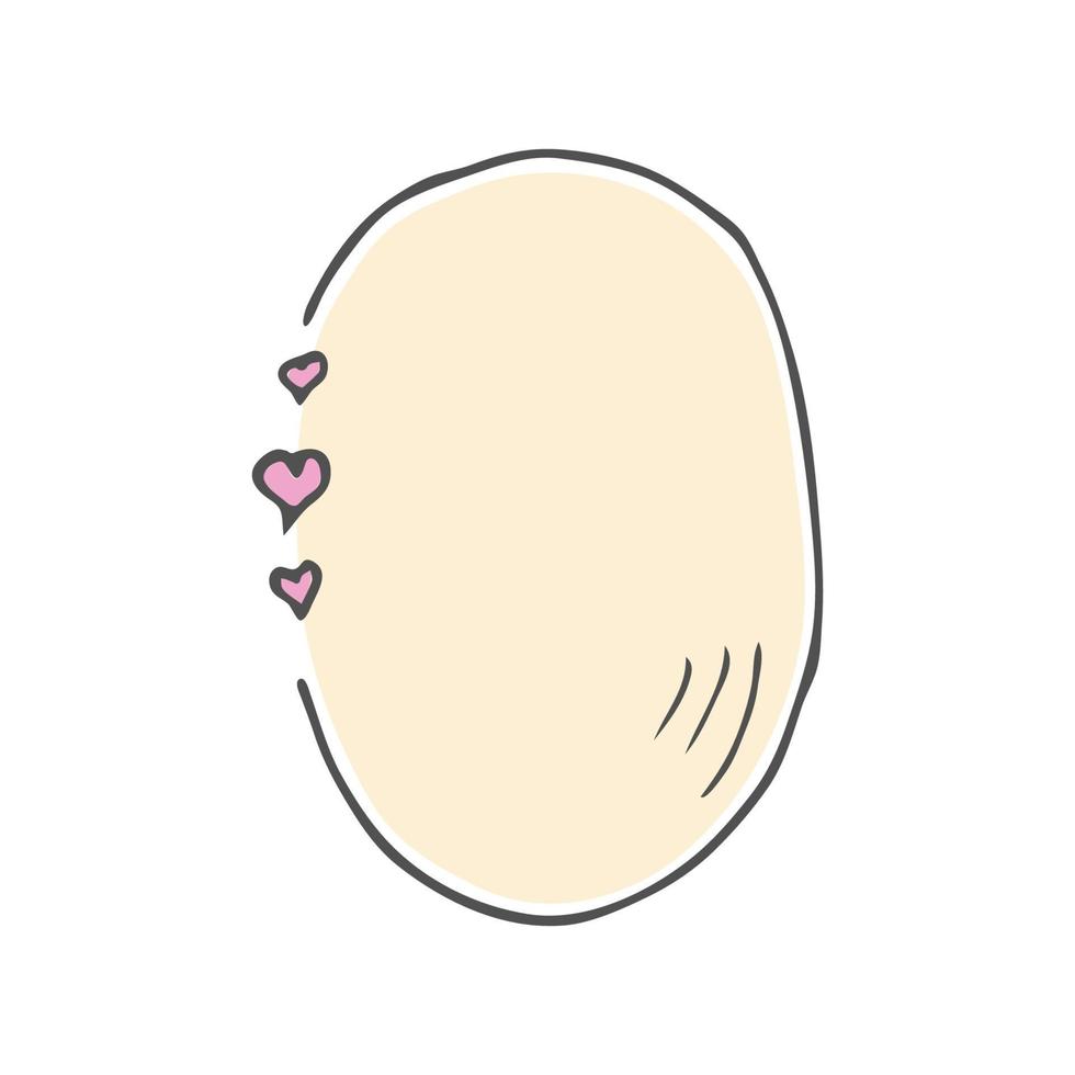 quadro de doodle oval vertical com corações pequenos simples variados. desenhado à mão vetor