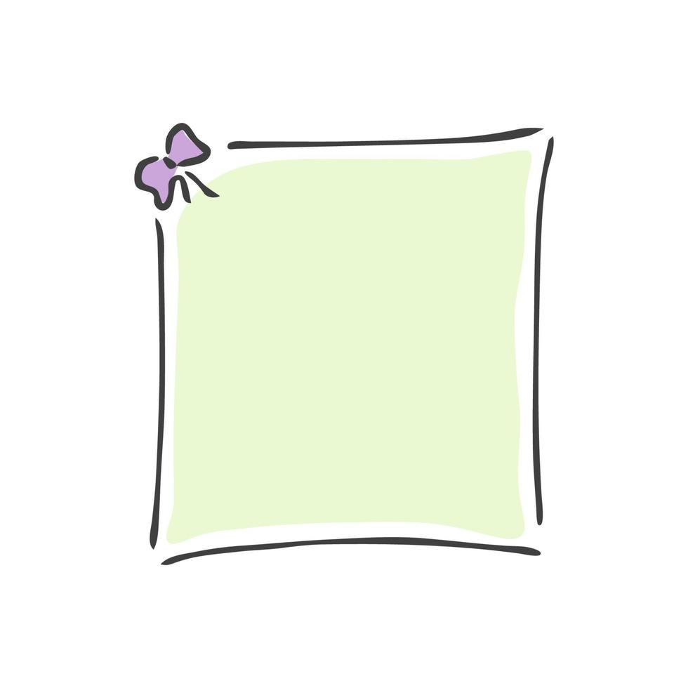 moldura quadrada de doodle com arco pequeno simples variado vetor