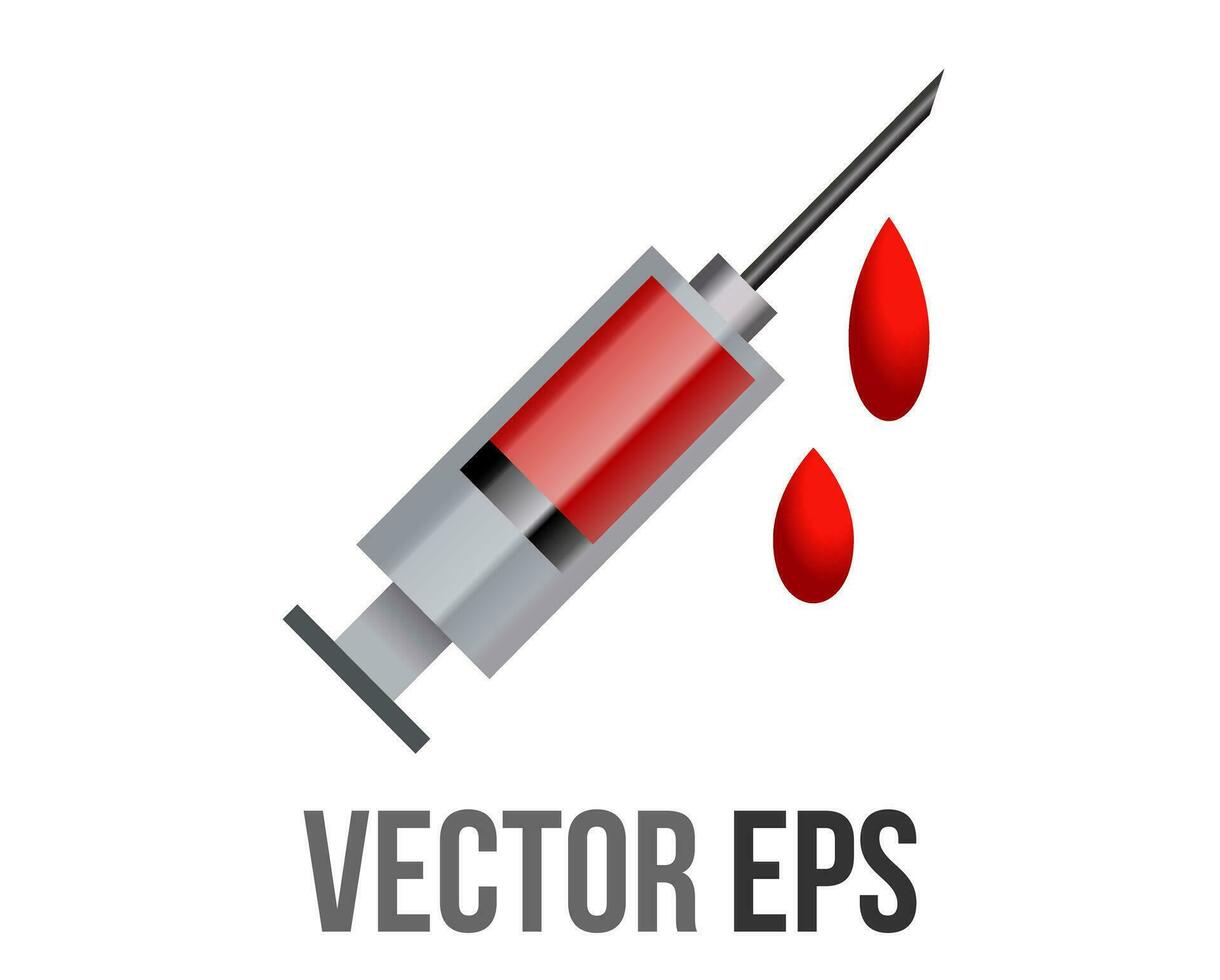 vetor médico sangue doação, seringa, vacinação gradiente plano ícone