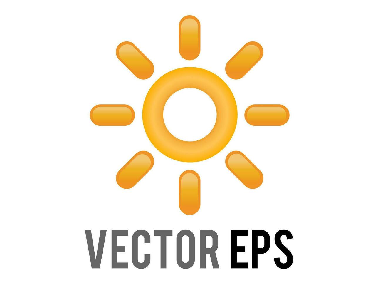 vetor gradiente brilhante laranja Sol ou quente clima ícone com oito raios