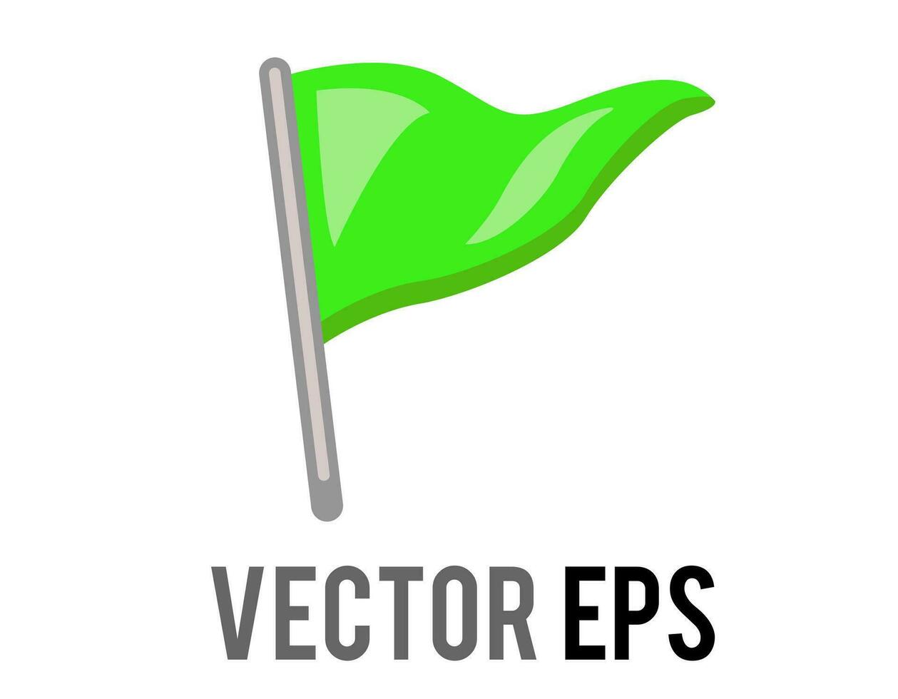 vetor isolado vetor triangular gradiente verde bandeira ícone com prata pólo