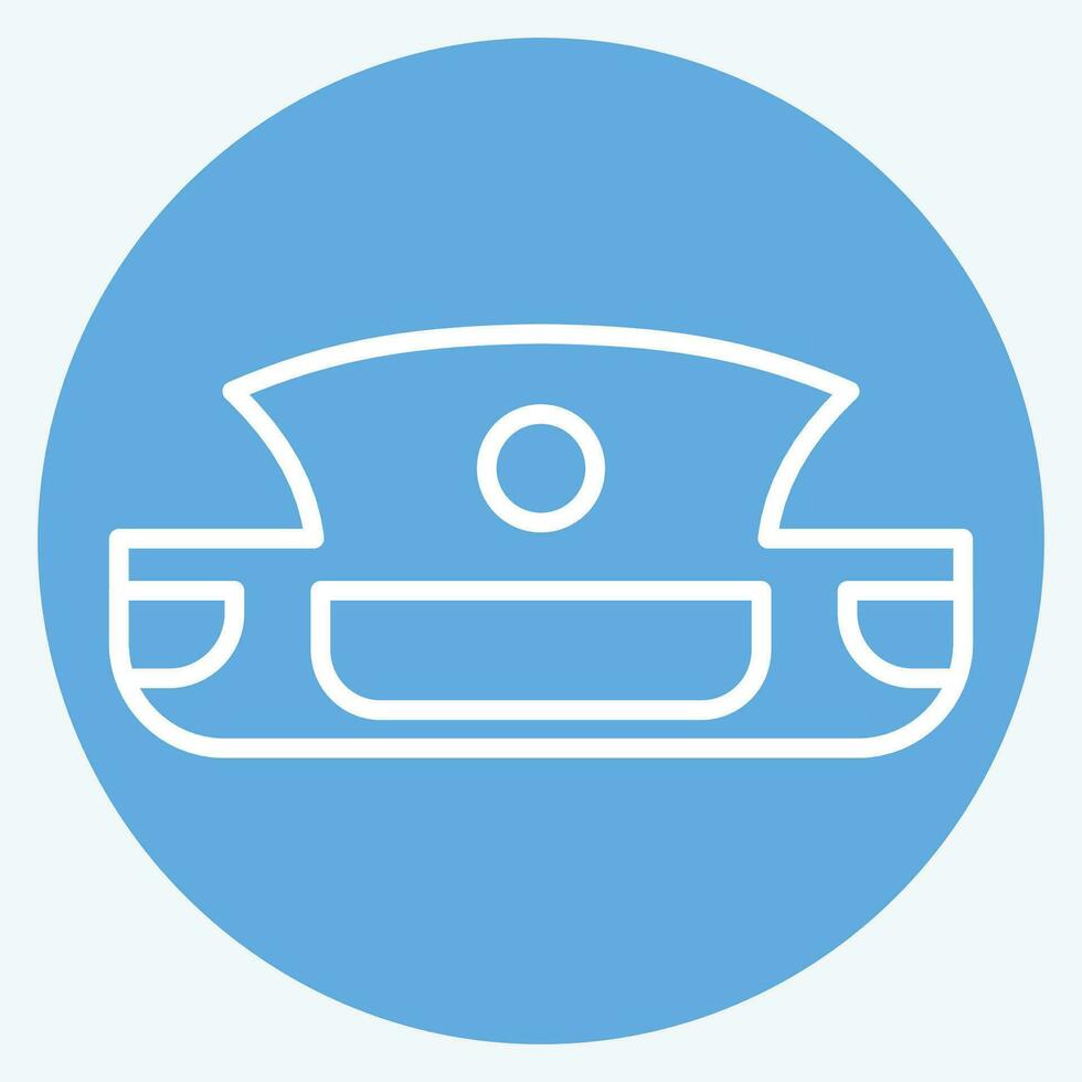 ícone frente Parachoque. relacionado para carro partes símbolo. azul olhos estilo. simples Projeto editável. simples ilustração vetor