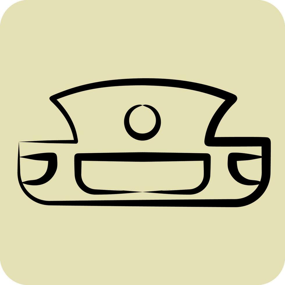 ícone frente Parachoque. relacionado para carro partes símbolo. mão desenhado estilo. simples Projeto editável. simples ilustração vetor