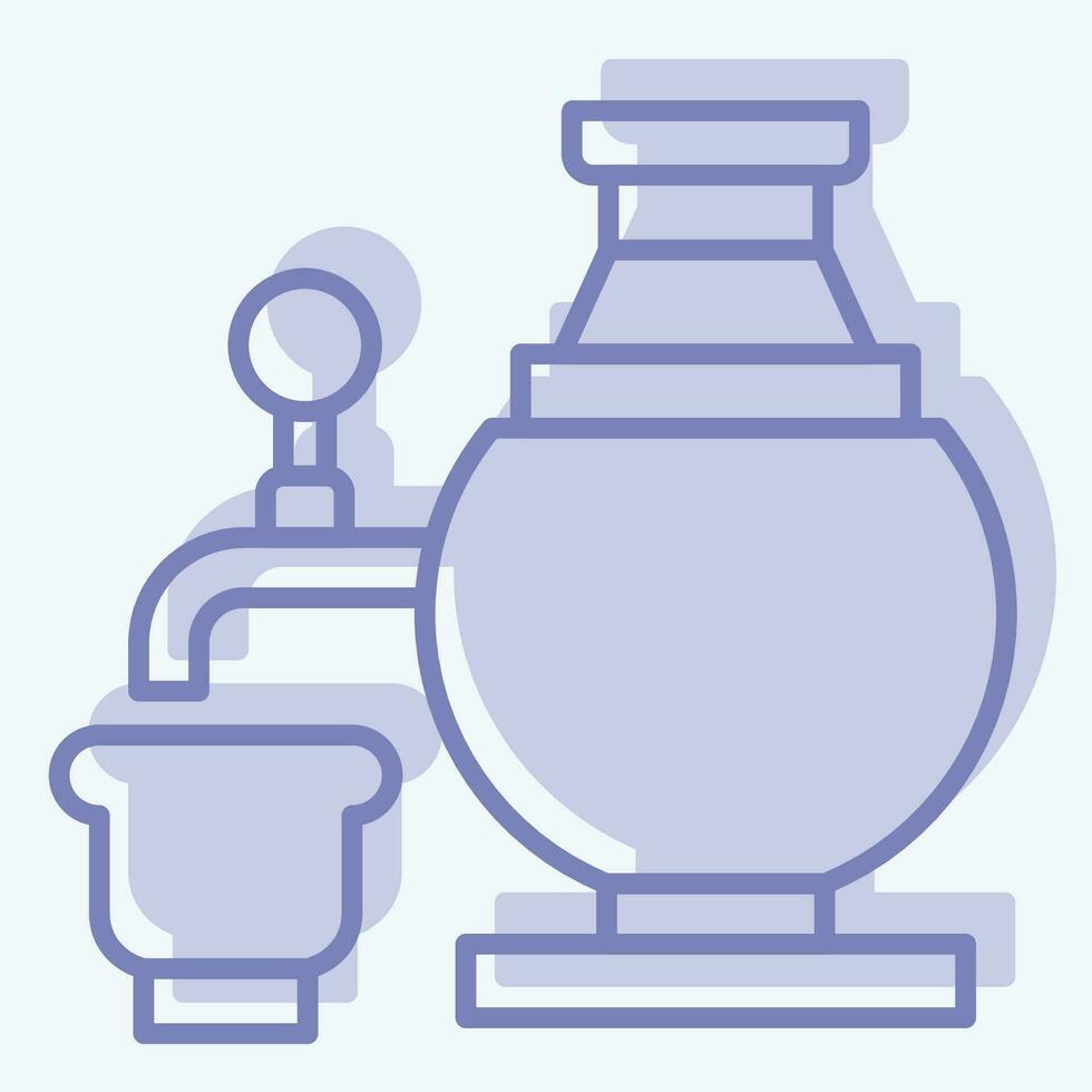 ícone samovar. relacionado para Rússia símbolo. dois tom estilo. simples Projeto editável. simples ilustração vetor