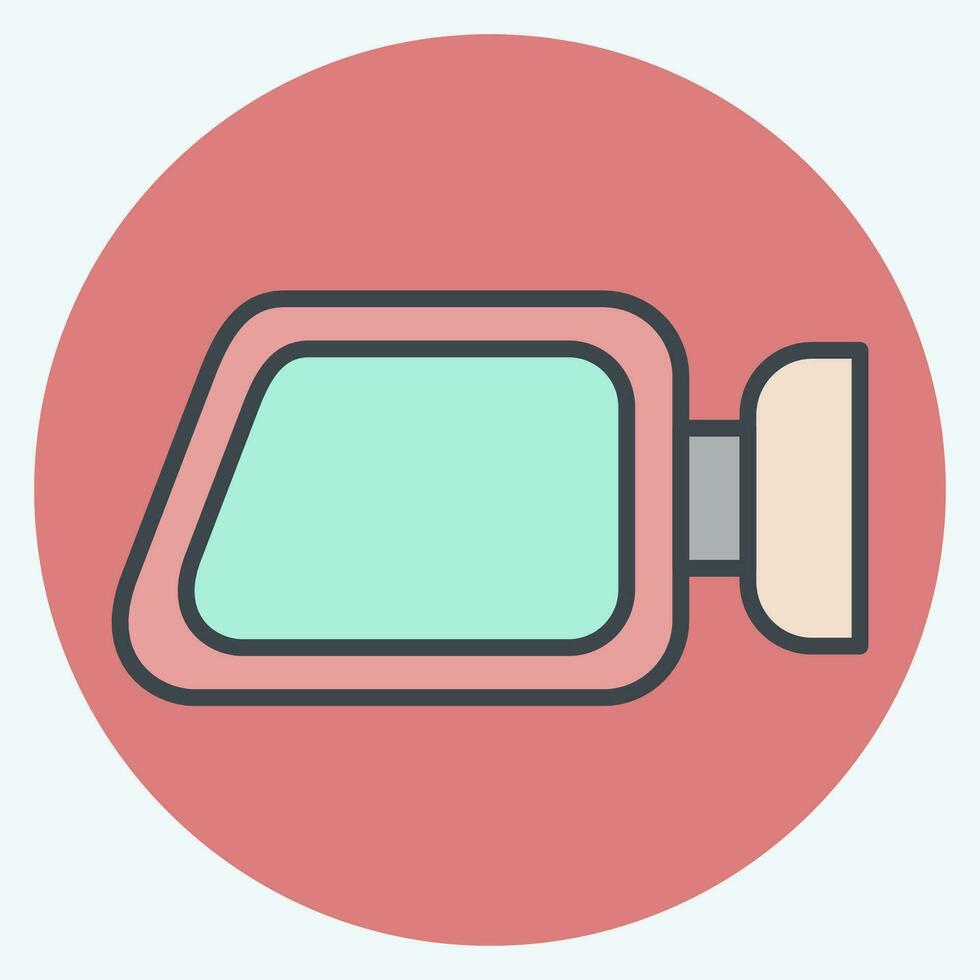 ícone porta espelhos. relacionado para carro partes símbolo. cor companheiro estilo. simples Projeto editável. simples ilustração vetor
