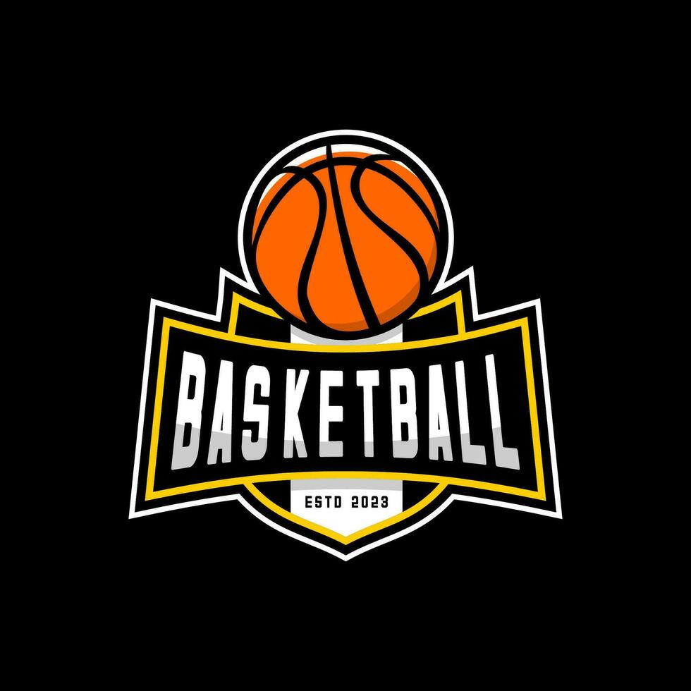basquetebol escudo logotipo vetor