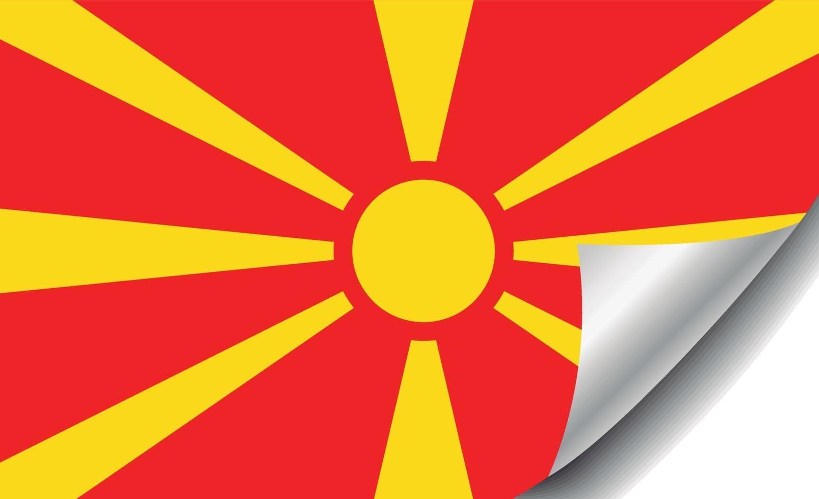 bandeira da macedônia com canto enrolado vetor