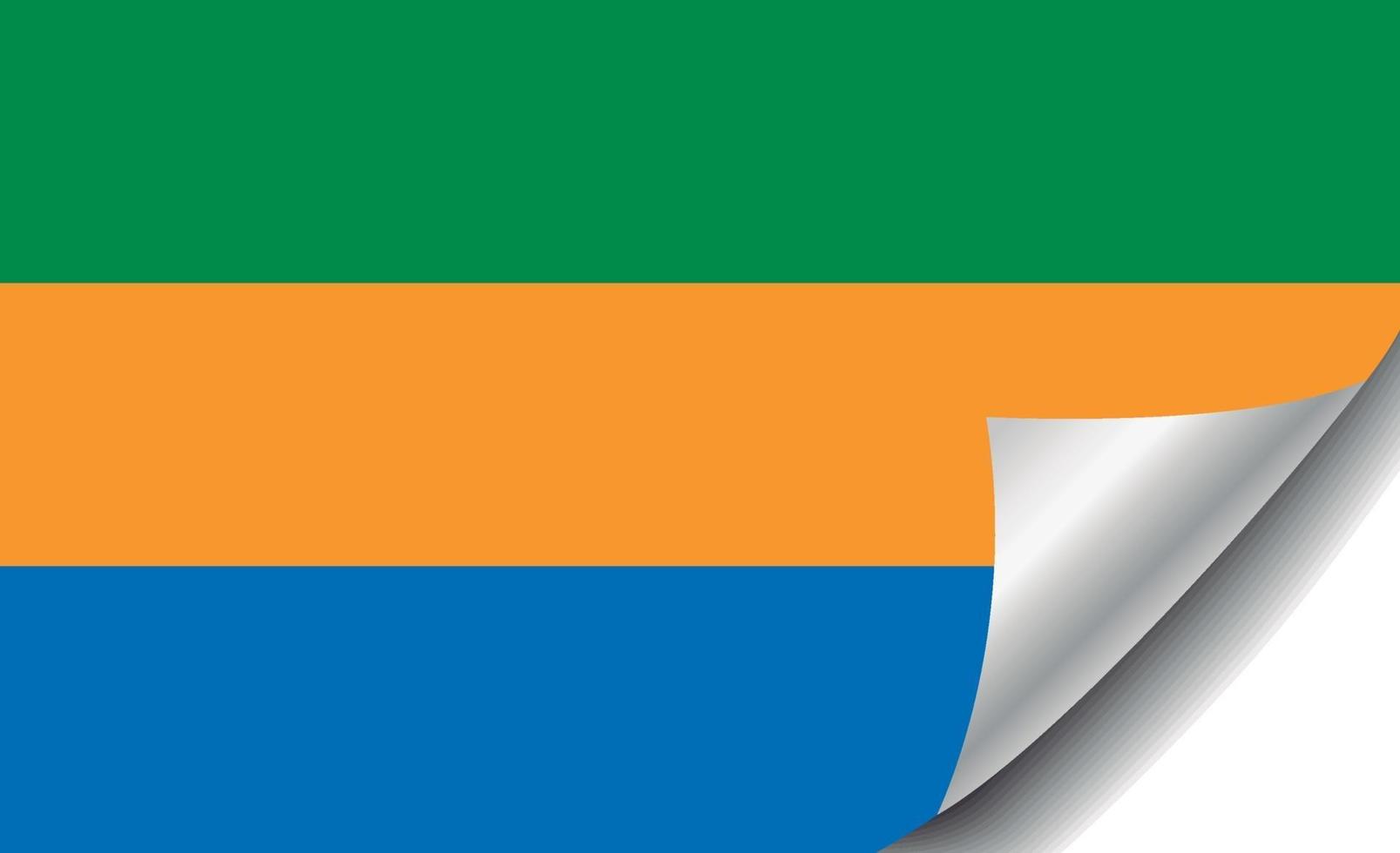 bandeira do gabão com canto enrolado vetor