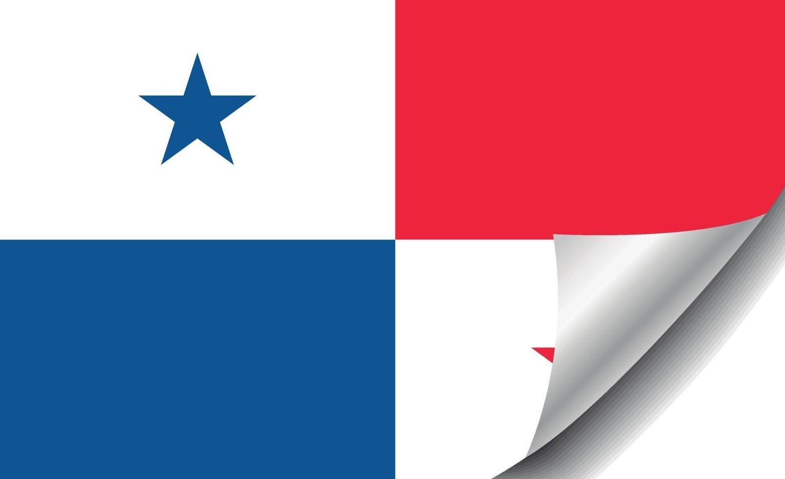 bandeira do panamá com canto enrolado vetor