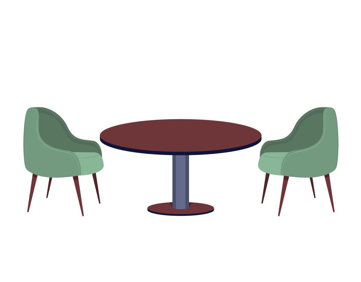 conjunto de cadeiras e mesa para restaurantes e cafés de interior simples vetor