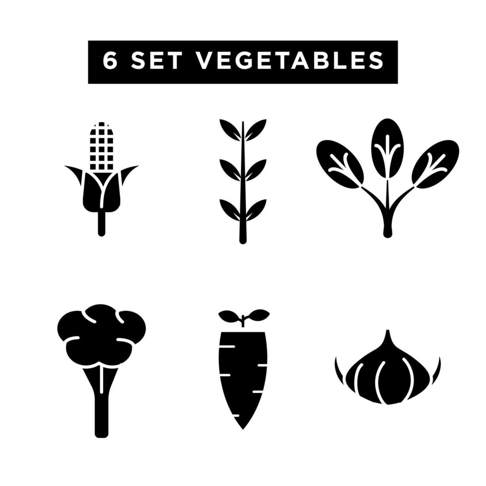 conjunto de ícones de vegetais vetor