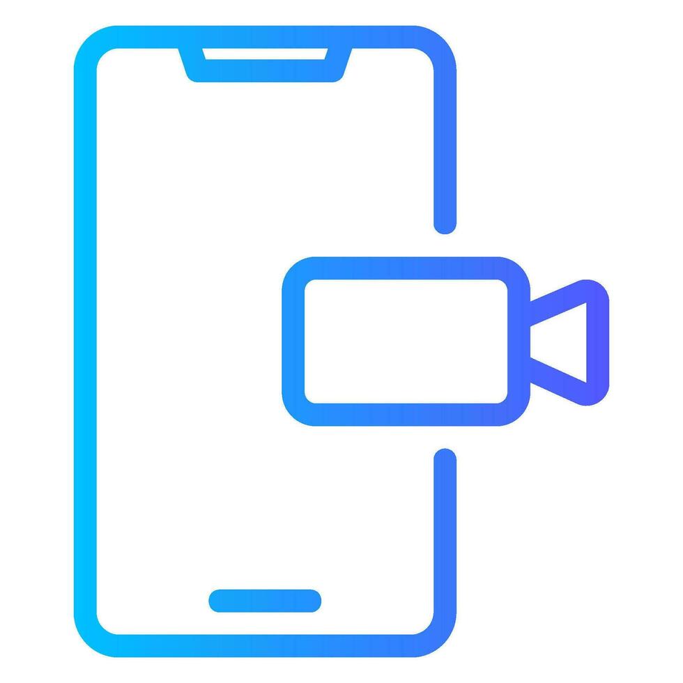 ícone de gradiente de chamada de vídeo vetor