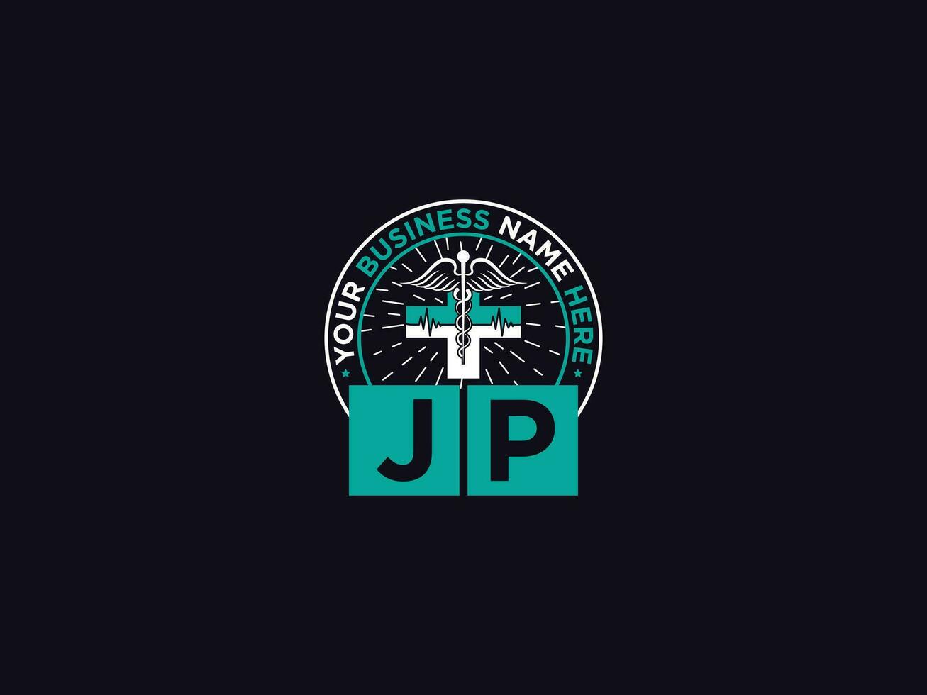 médico jp médico logotipo, clínica jp logotipo ícone vetor para seu o negócio