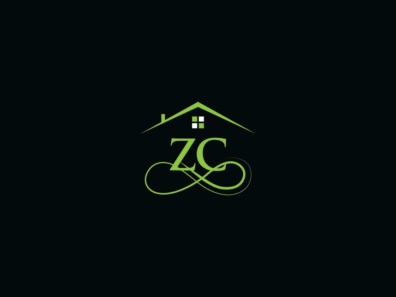 real Estado zc logotipo vetor, inicial zc cz luxo construção logotipo carta vetor