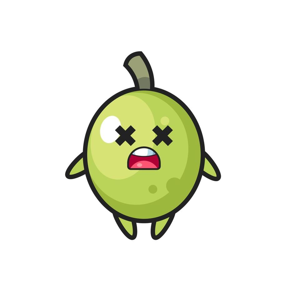 o personagem mascote verde-oliva morto vetor