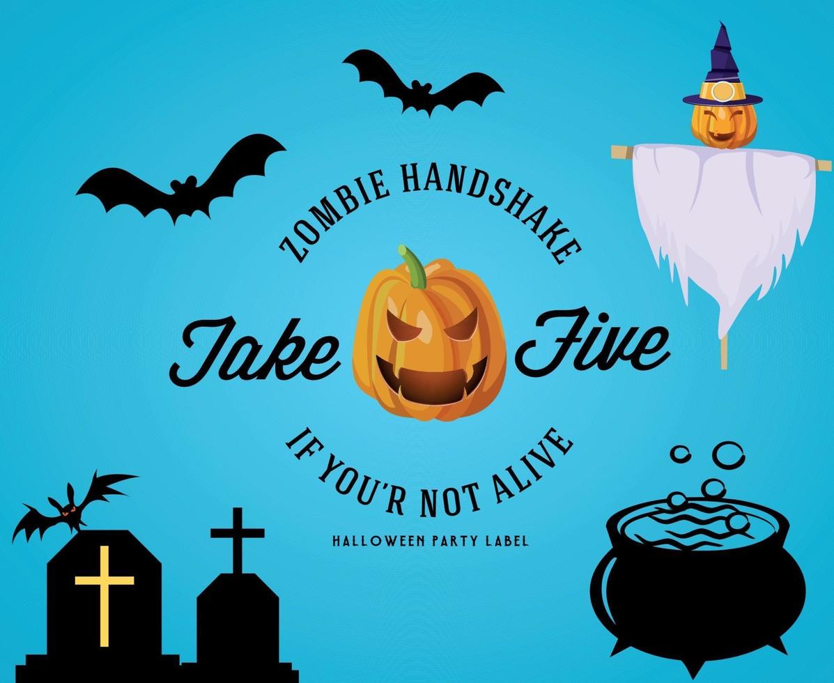 resumo 31 de outubro festa de halloween abóbora fantasma assustador morcego tumba vetor