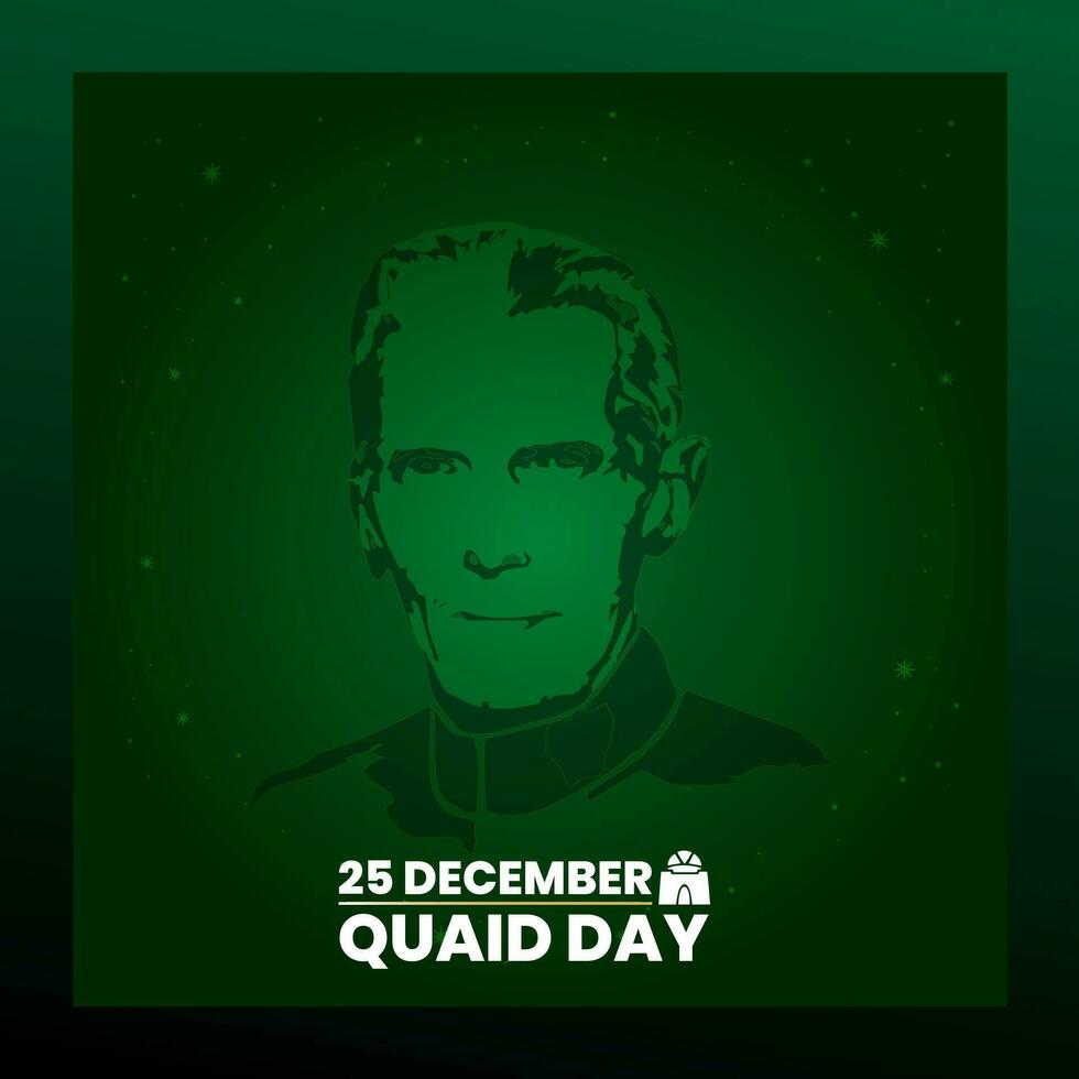 Dia 25 dezembro pagando tributo para a pai do a nação quaid-e-azam Maomé todos Jinnah vetor