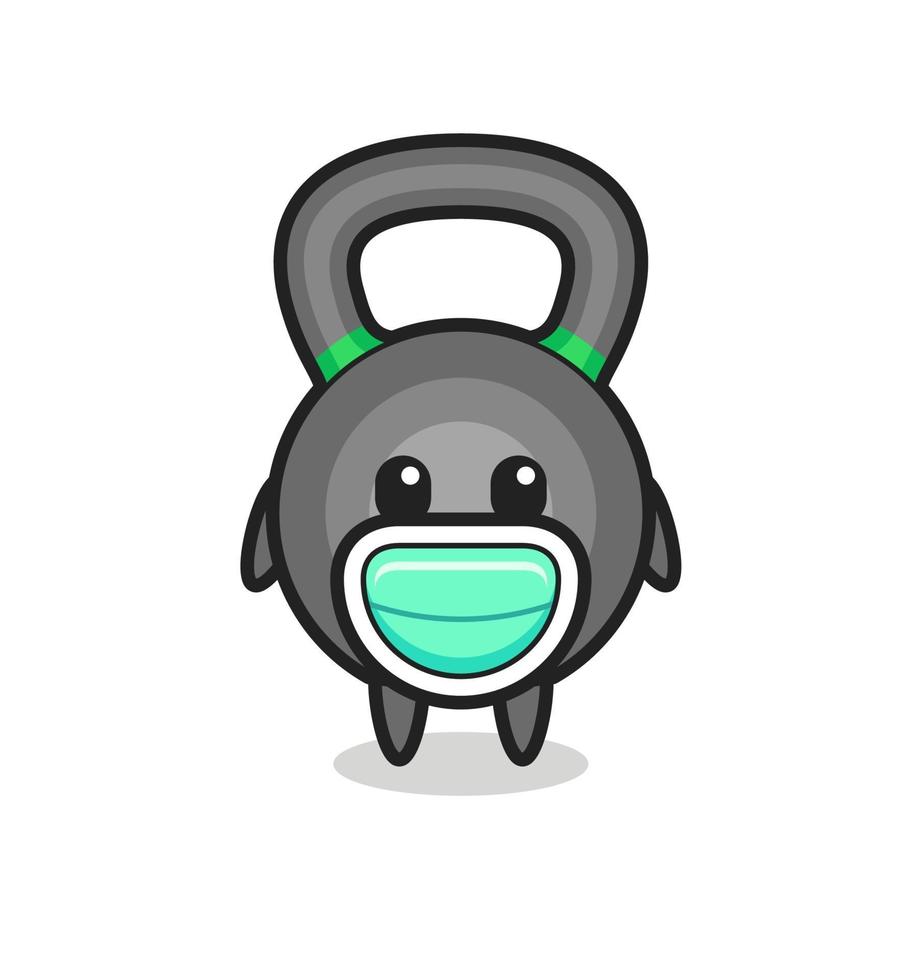 Desenho de kettleball fofo usando uma máscara vetor