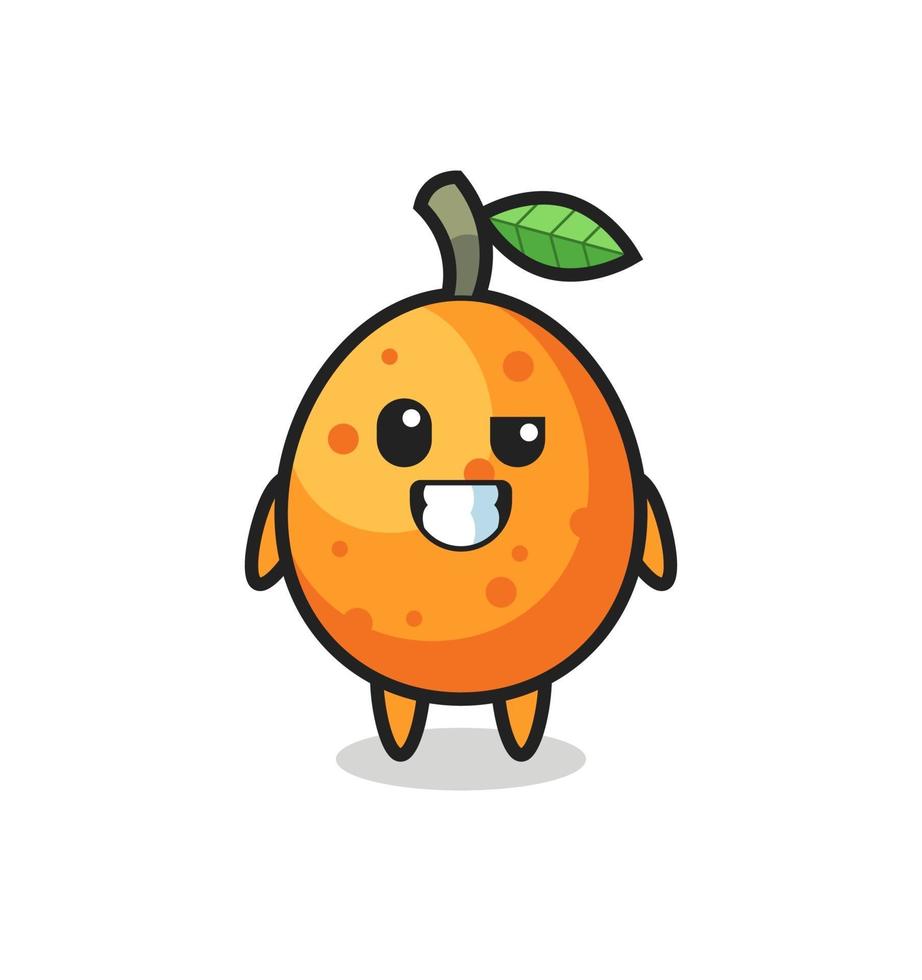 mascote kumquat fofo com rosto otimista vetor