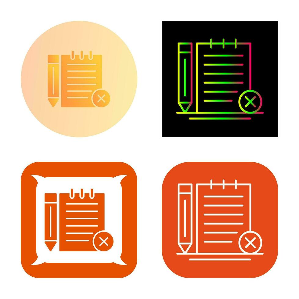 ícone vetorial de notas desmarcadas vetor