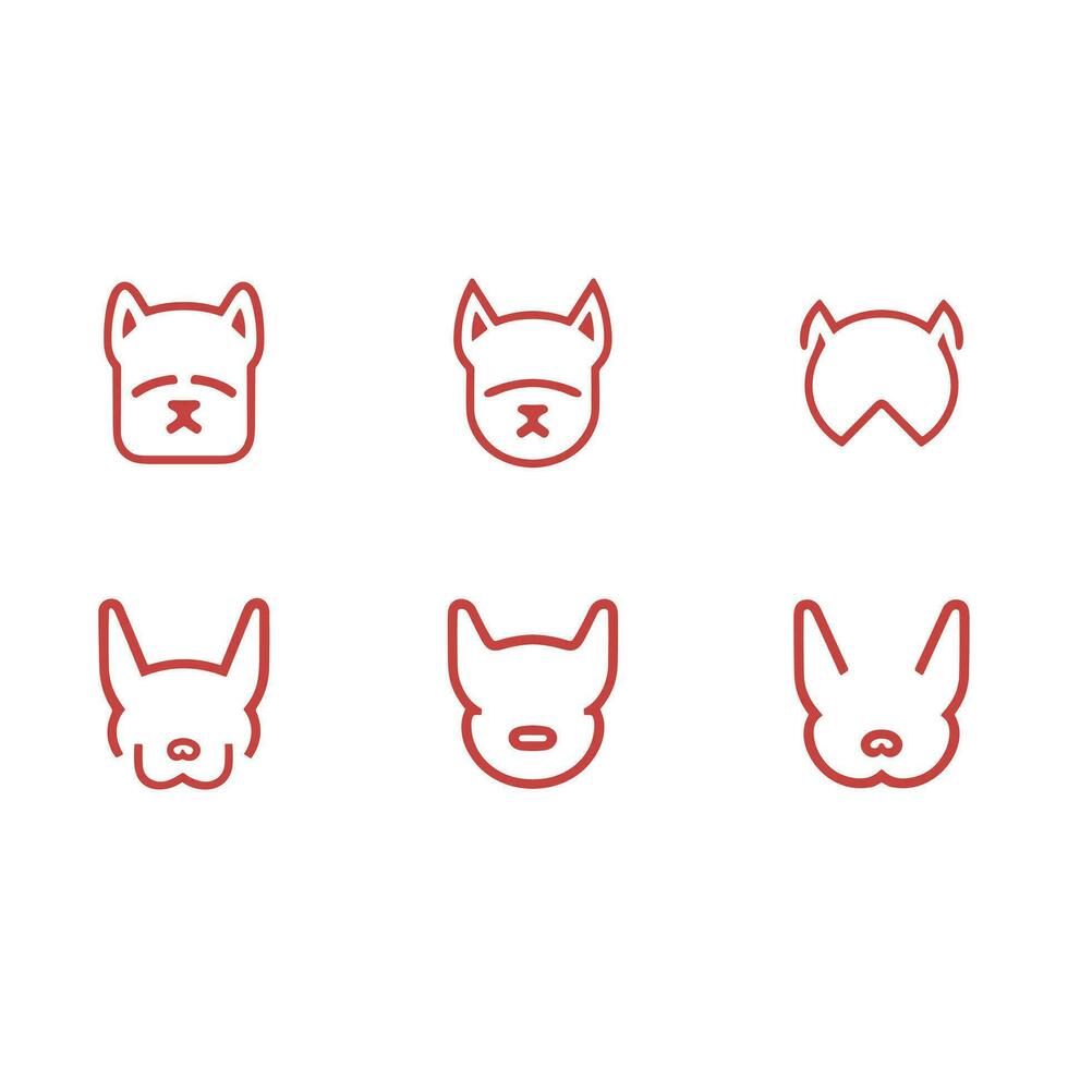 mínimo cachorro ícones uma à moda logotipo coleção vetor