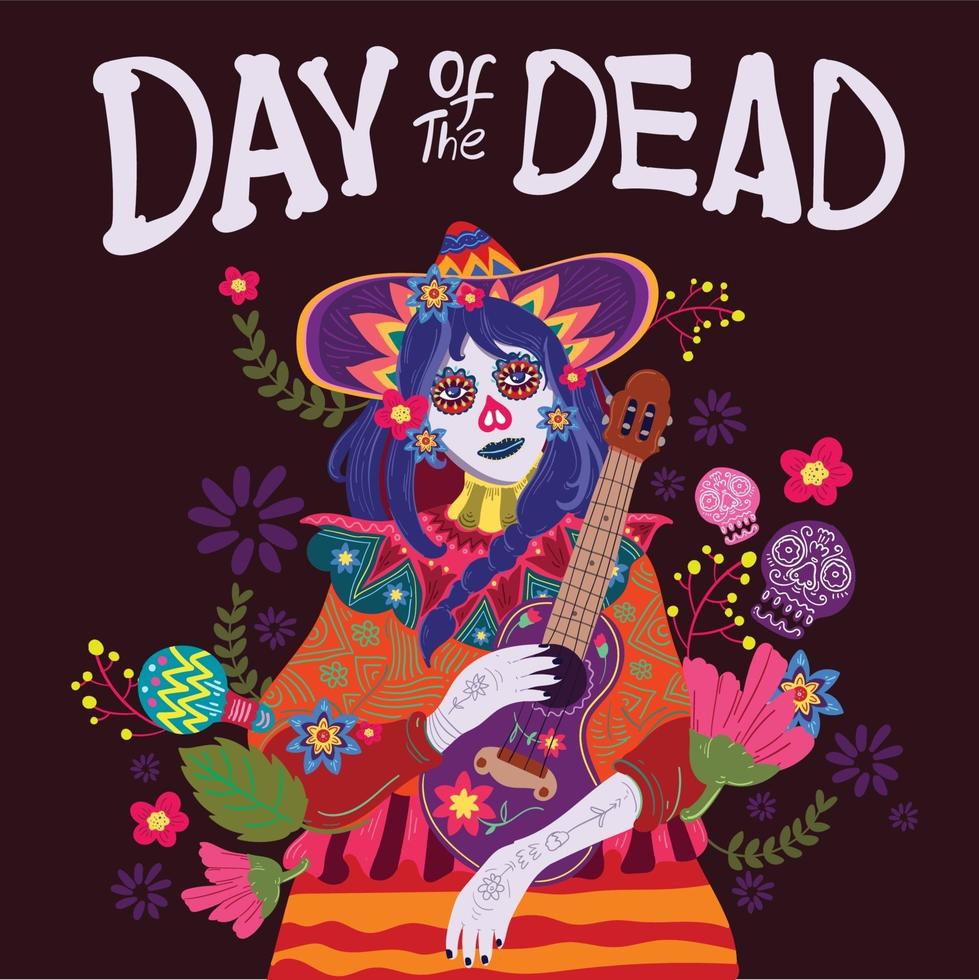 cartão do dia dos mortos vetor