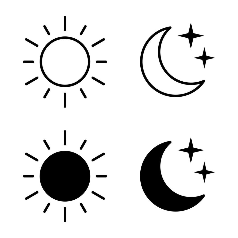 sol lua ícone ilustração símbolo de sinal vetorial isolado. vetor