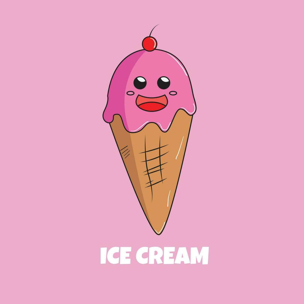 ilustração vetor Projeto do gelo creme cone