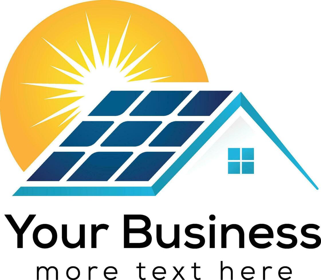 solar casa logotipo Projeto para poder e energia vetor