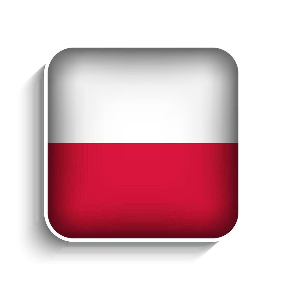 vetor quadrado Polônia bandeira ícone