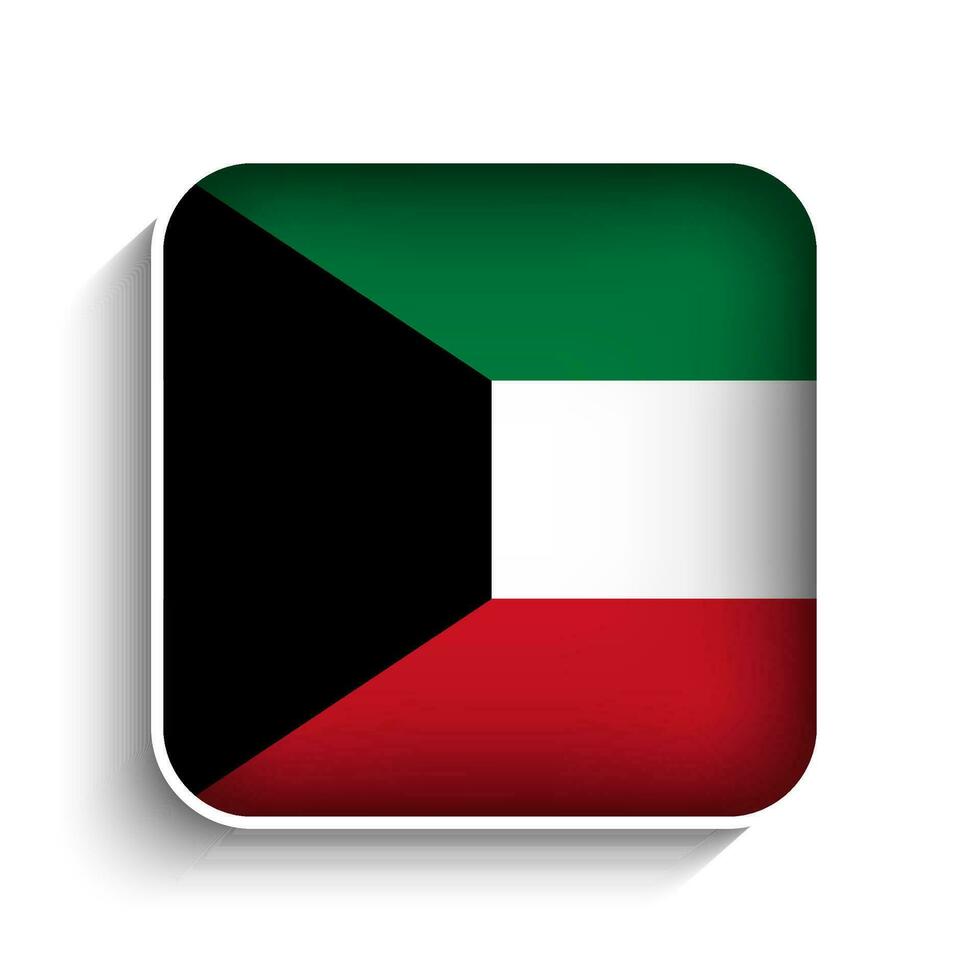 vetor quadrado Kuwait bandeira ícone