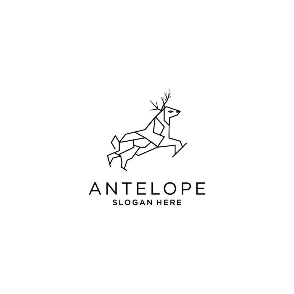 vetor de ícone de design de logotipo de antílope