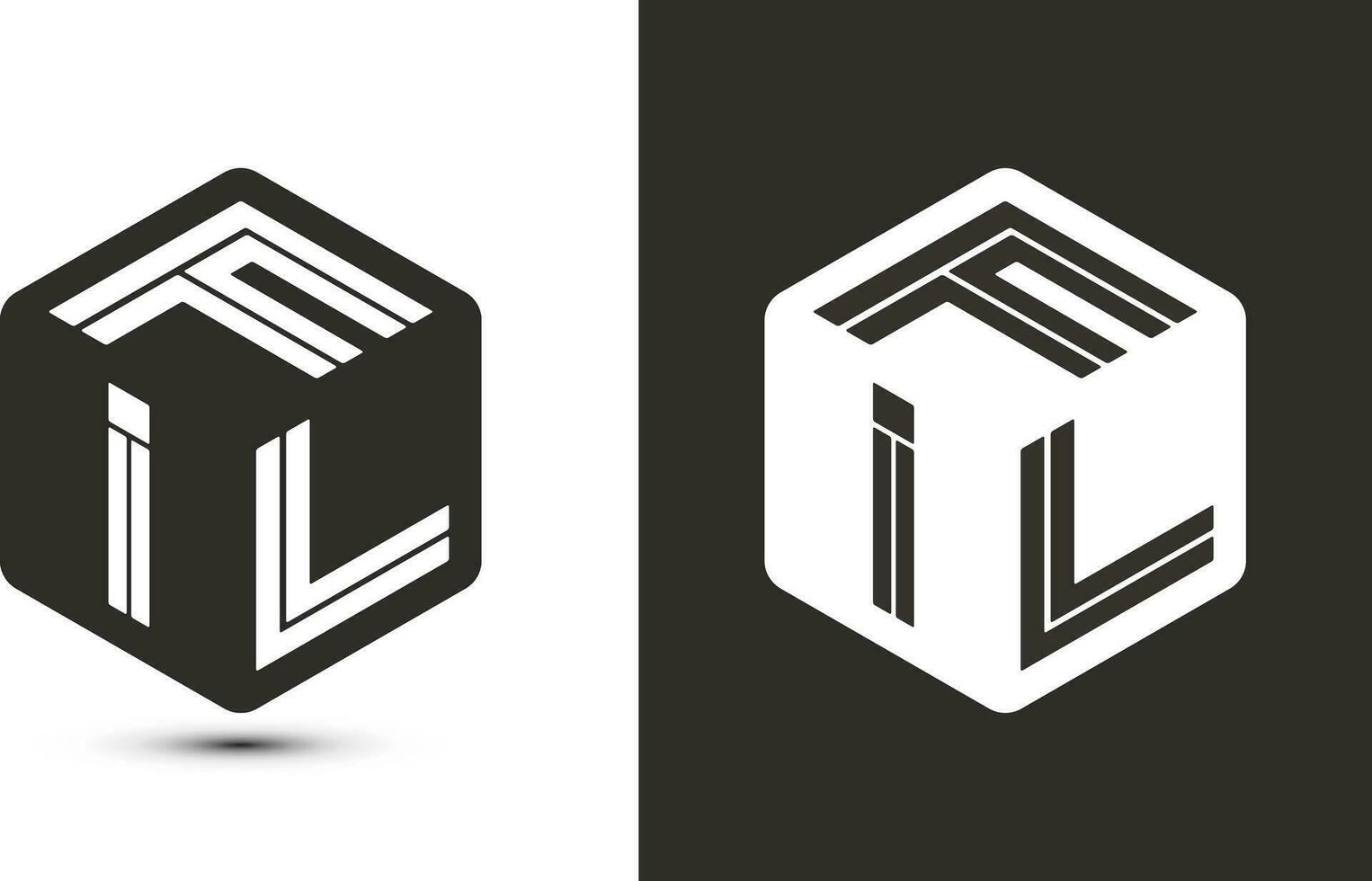 fil carta logotipo Projeto com ilustrador cubo logotipo, vetor logotipo moderno alfabeto Fonte sobreposição estilo.