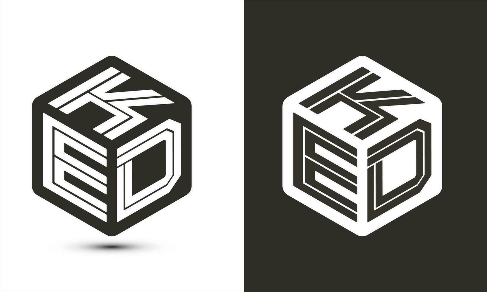 ked carta logotipo Projeto com ilustrador cubo logotipo, vetor logotipo moderno alfabeto Fonte sobreposição estilo.