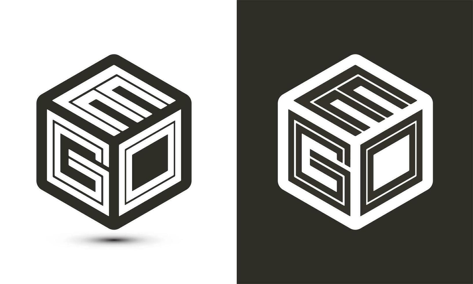 ego carta logotipo Projeto com ilustrador cubo logotipo, vetor logotipo moderno alfabeto Fonte sobreposição estilo.