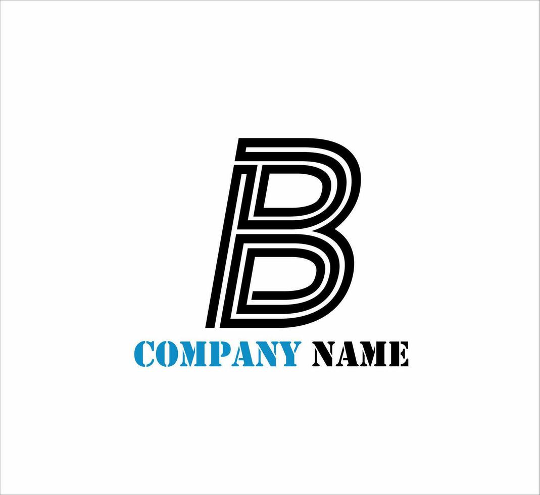 Preto e branco carta b logotipo vetor Projeto